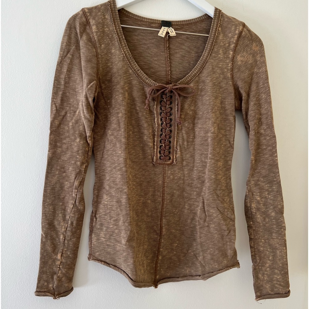 We The Free top - Size Small - Tan/Brown - Gently Worn